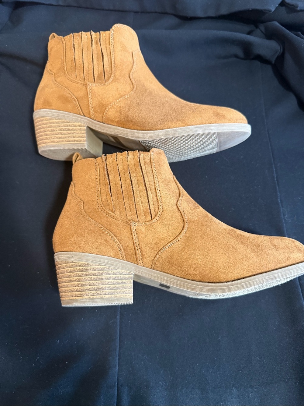 Women's Tan Suede Ankle Boots - Classic Chelsea Style